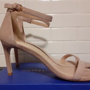 Stuart Weitzman Nunaked straight strap sandal.